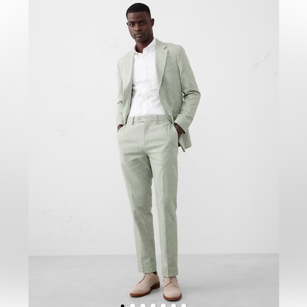 Banana Republic Tailored-Fit Linen-Blend Herringbone Suit • size 30x30 and 36S